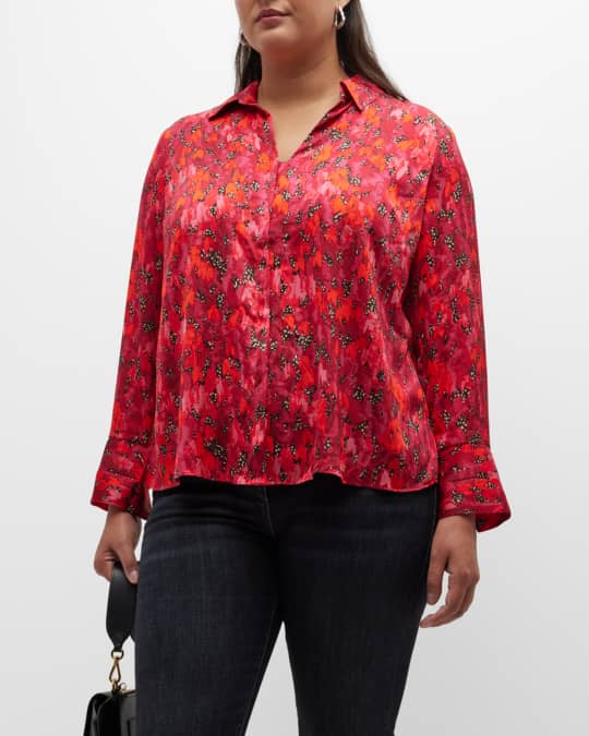 NIC ZOE Plus Plus Size Mix And Mingle Abstract Print Shirt Neiman Marcus