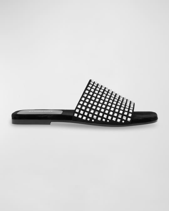 Burberry Crystal Embellished Slide Sandals Neiman Marcus