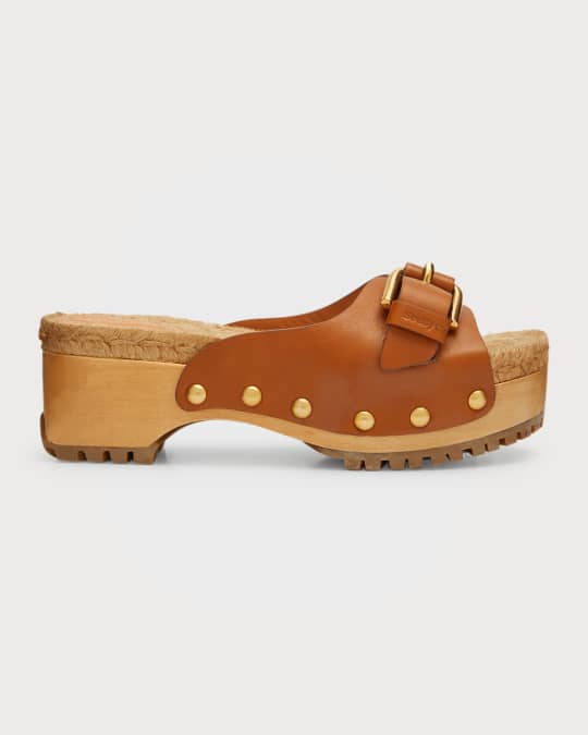 See by Chloe Joline Buckle Espadrille Clog Sandals Neiman Marcus