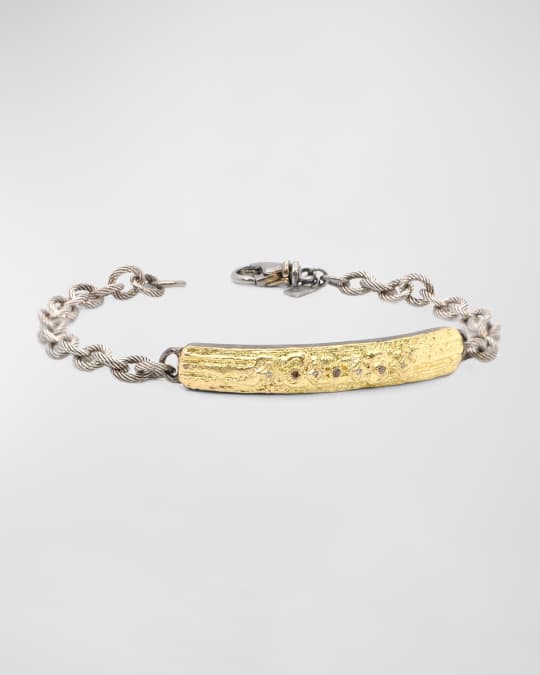 Men's 18K Gold & Sterling Silver ID Bracelet