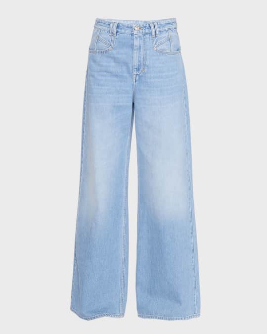 Isabel Marant Lemony Wide-Leg Denim Jeans | Neiman Marcus