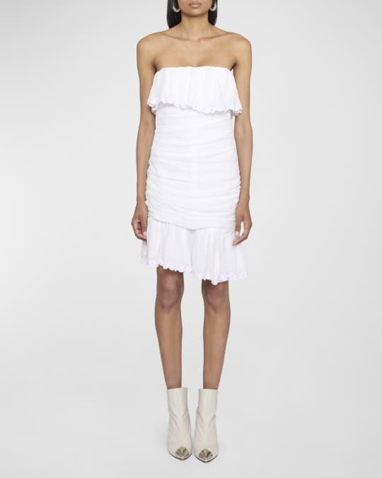 isabel marant ruched dress Isabel Marant Albini Ruched Floral-Print Midi Dress