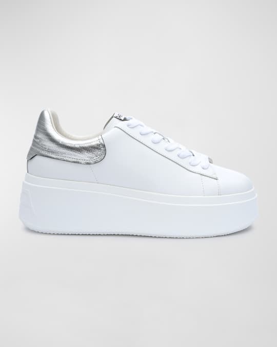 Moby Bicolor Leather Platform Sneakers