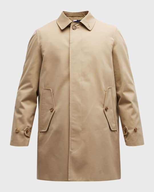 Burberry Men's Clapham Solid Gabardine Raincoat Neiman Marcus
