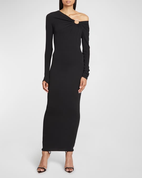 Alexandre Vauthier One-Shoulder O-Ring Maxi Dress | Neiman Marcus