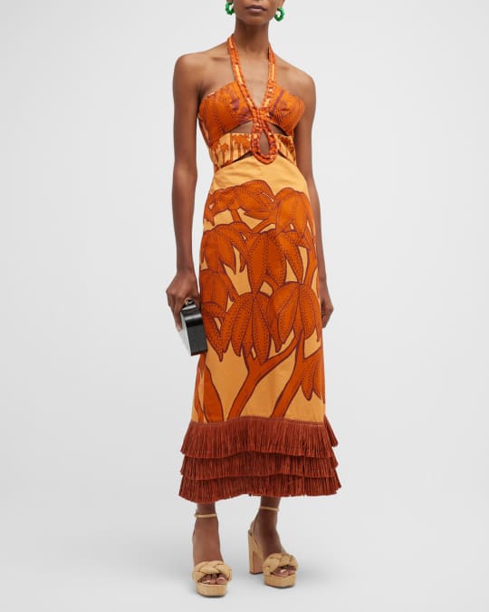 embroidered mini halter dress A&A Luxe Halter Neck Embroidered Floral Sequined Mini Dress main image 1