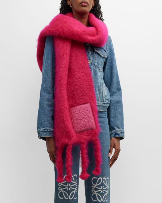 Loewe Logo Mohair-Blend Scarf | Neiman Marcus display picture 2