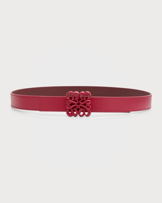 LOEWE Anagram textured-leather belt