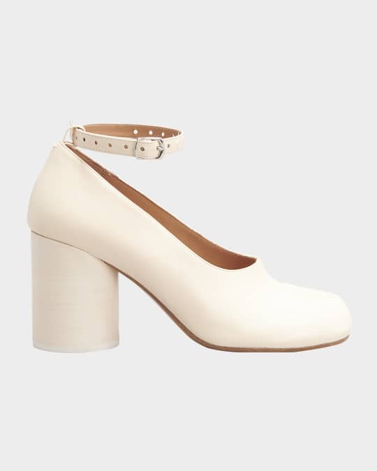 Maison Margiela Tabi Ankle-Strap Leather Pumps | Neiman Marcus