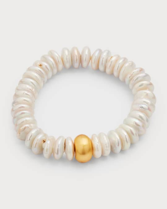 Baroque Pearl Disc Beaded Bracelet