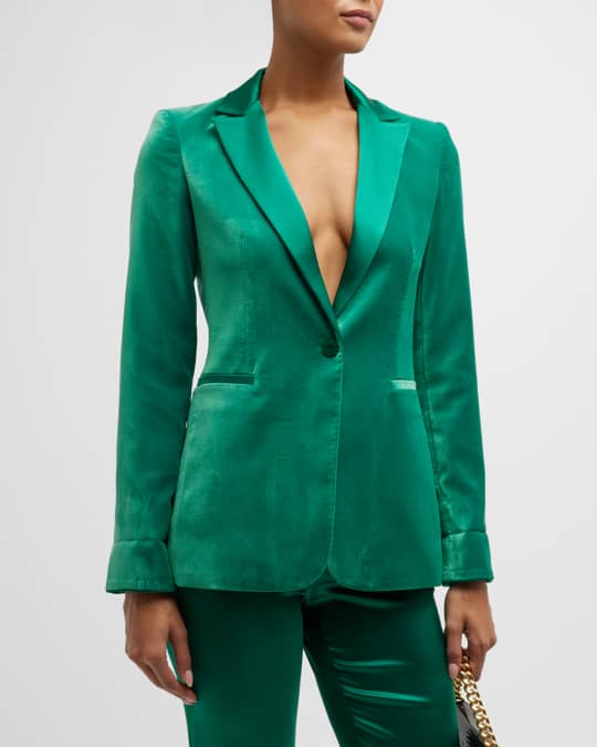 Alice and olivia hotsell green velvet blazer