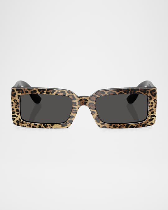 Logo Emblem Rectangle Acetate Sunglasses 