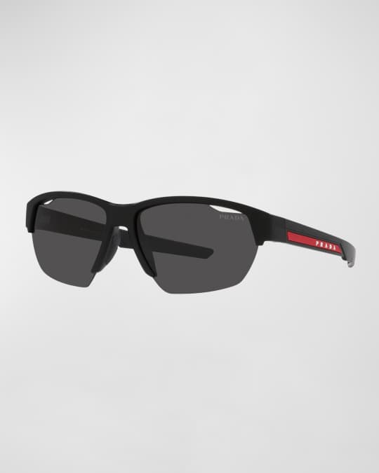 【おトク】 Prada Men's Half-Rim Square Sunglasses | Neiman Marcus 小物