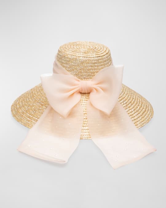 Eugenia Kim Mirabel Natural Straw Wide-Brim Sun Hat with Bow