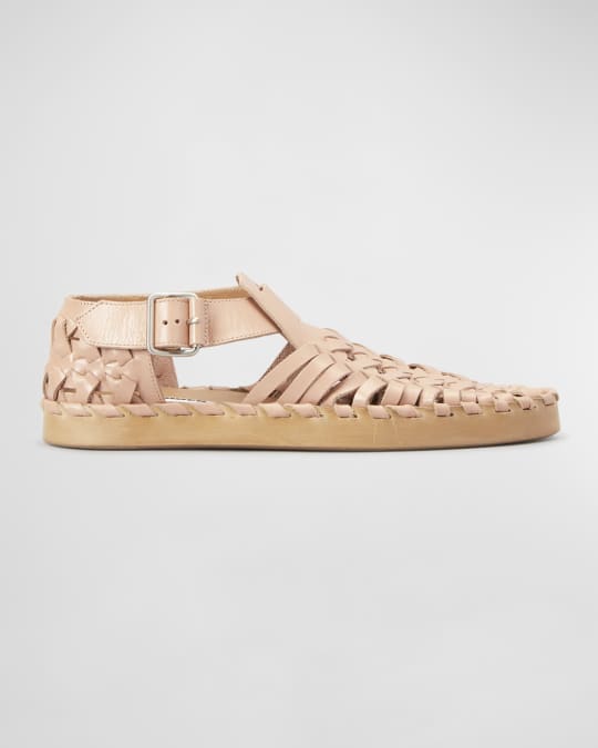 Jil Sander Woven Calfskin Gladiator Sandals | Neiman Marcus