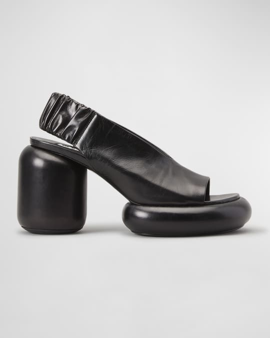 Jil Sander Tripon Leather Slingback Platform Sandals