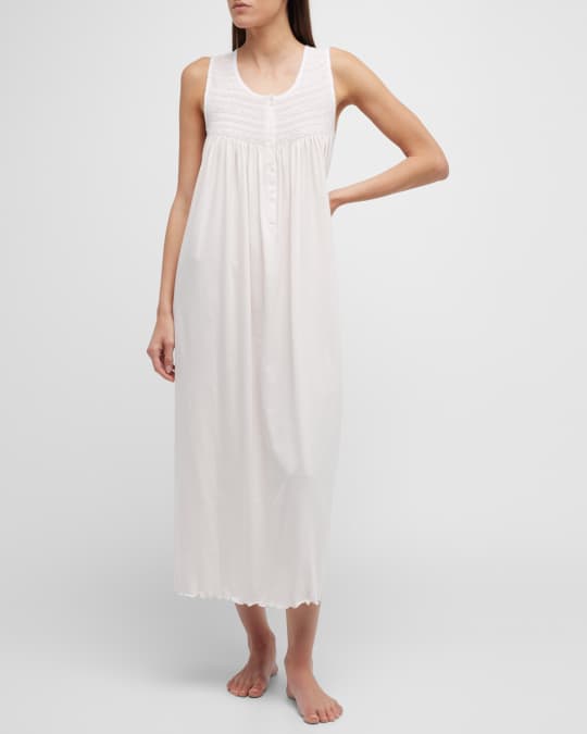P Jamas Anita Embroidered Cotton Nightgown Neiman Marcus