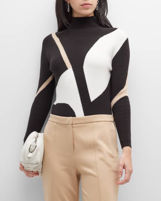 Colorblock Turtleneck Soft Knit Sweater for Women main image 0
