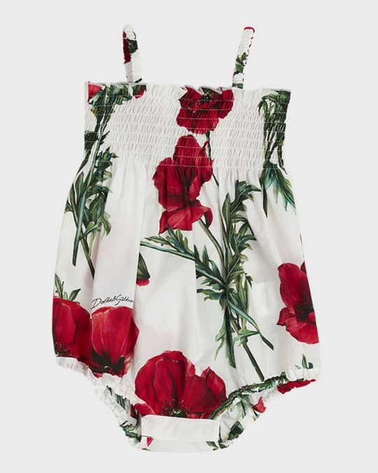 Dolce&Gabbana Girl's PoppyPrint Bubble Romper, Size Newborn24M