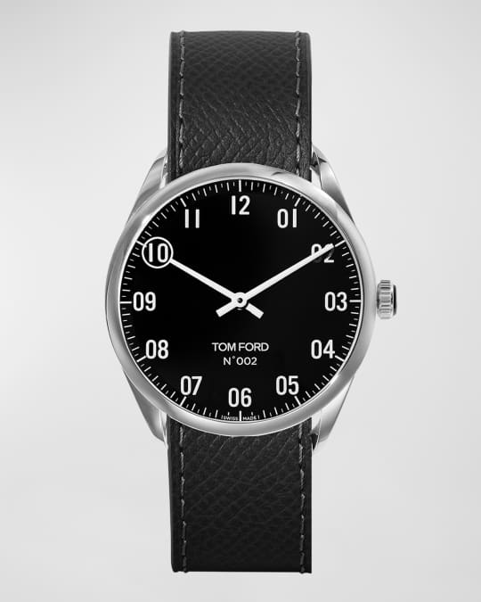 Men s Tom Ford 002 Automatic Leather Watch 38mm