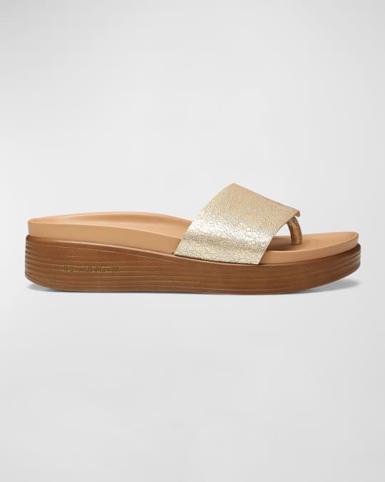 Fifi Metallic Wedge Thong Sandals