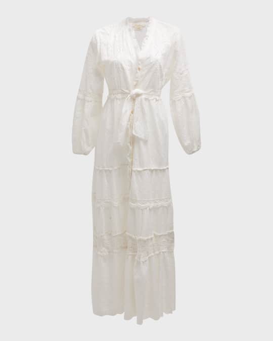 Santorini Embroidered Maxi Shirtdress 