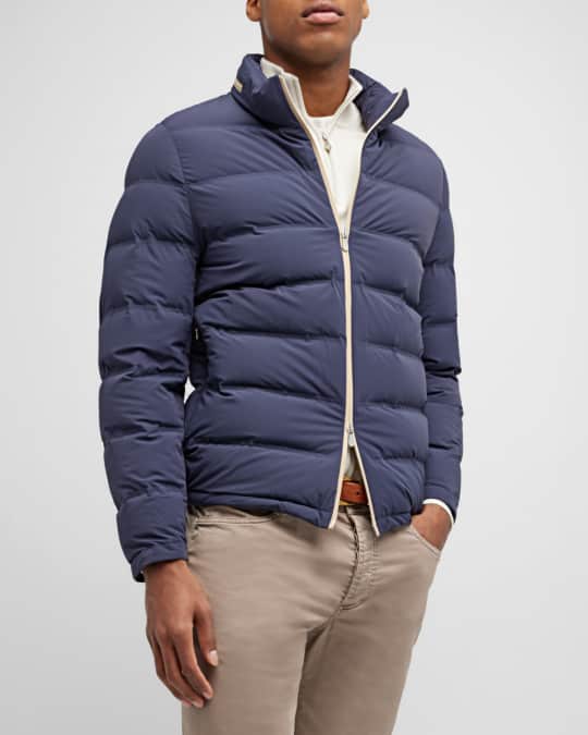 Brunello Cucinelli Men s Quilted Down Nylon Puffer Jacket Neiman Marcus