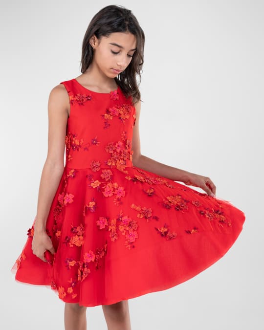 Zoe Girl's Flora 3D FloralPrint Dress, Size 716 Neiman Marcus