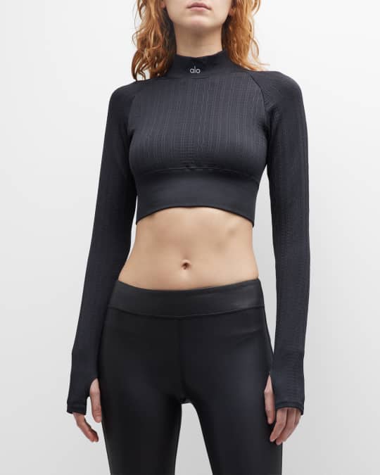 Black Seamless Cable Knit Long Sleeve Top & Legging Set – STYLED