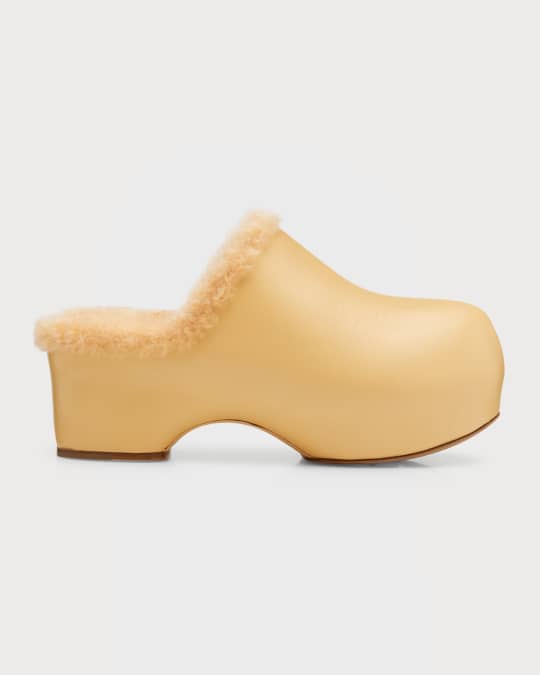 Jil sander shearling on sale slides