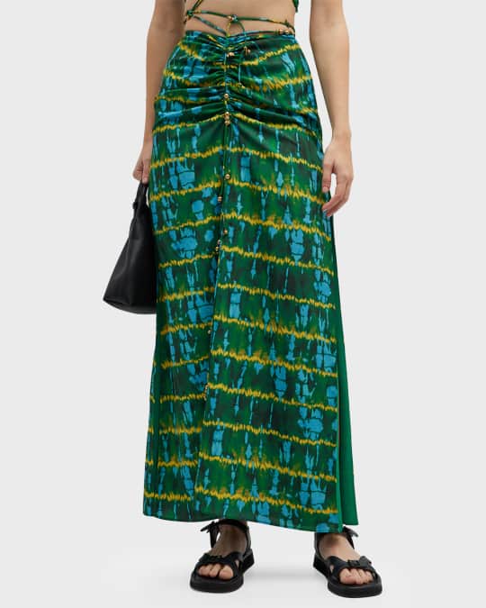 Snakeskin stubbley Ruched Tie Waist