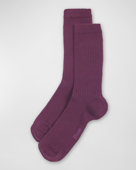 Ribbed Cashmere-Blend Crew Socks
