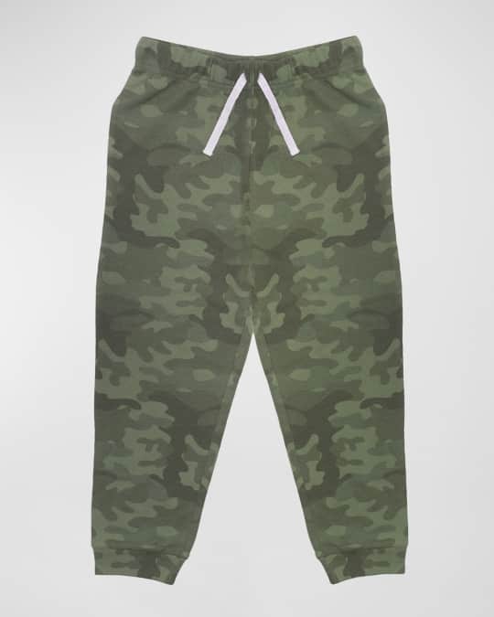 Boy's Mason Camo-Print Waffle Knit Joggers, Size 2-8