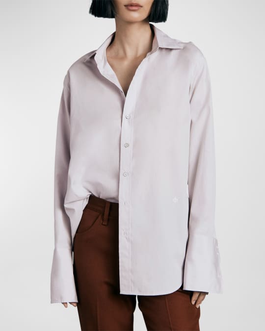 Rag & Bone Diana Button-Front Wide Cuff Shirt | Neiman Marcus