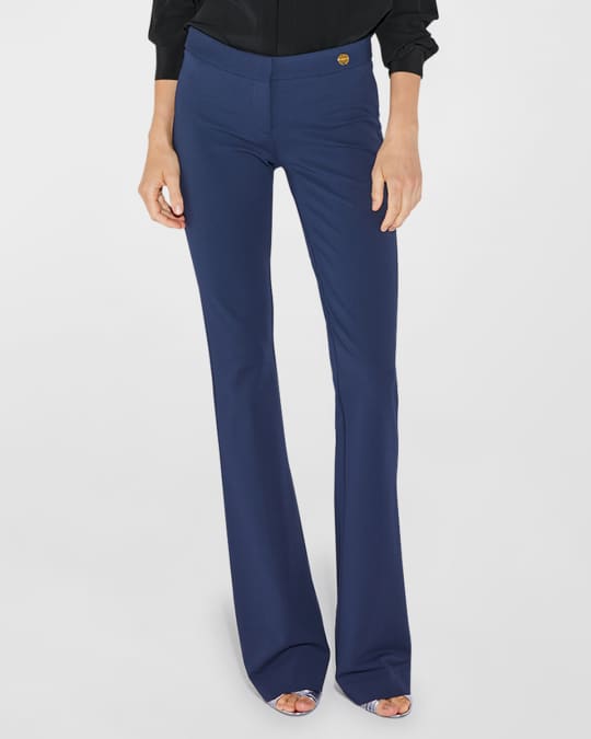 Milano-stitch kick flare trousers