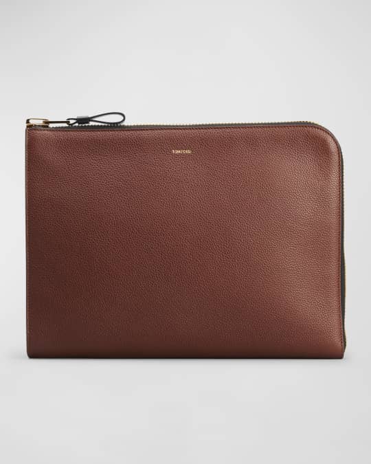TOM FORD Men's Zip-Around Leather Portfolio Case | Neiman Marcus