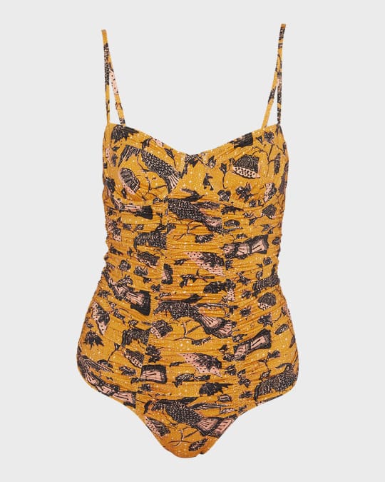 【ULLA JOHNSON】bahia プリント underwired swimsuit Ulla Johnson Bahia Underwire Maillot Swimsuit | Neiman Marcus