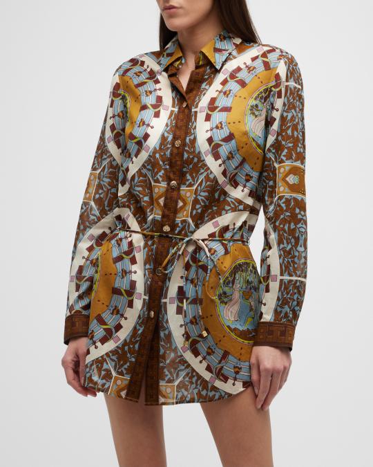 tory burch printed shirt dress Printed Silk Shirtdress: Women's Designer Dresses