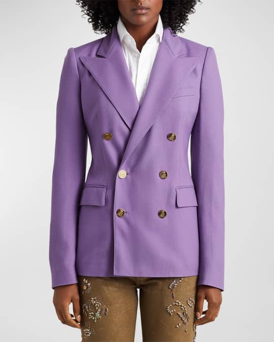 Louis Vuitton Collarless Wool Twill Blazer