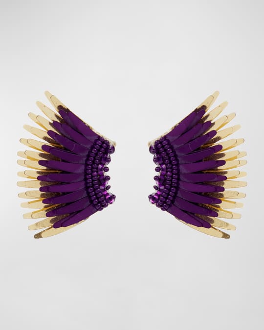 Mini Madeline Gameday Earrings, Purple/Gold