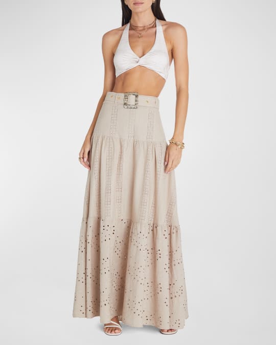 Embroidered maxi skirt au clearance