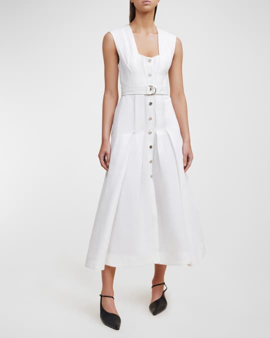 button front fit and flare dress Button Down Flare Dress – AyoJayne Lagos main image 0