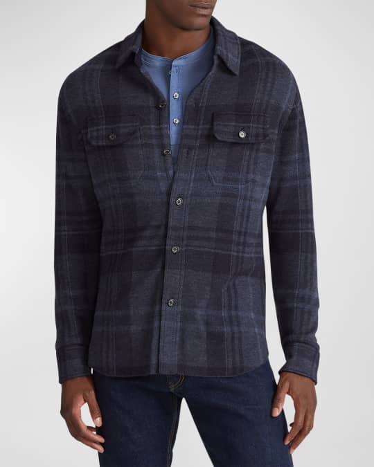 Ralph Lauren Purple Label Men's Cashmere Tonal Plaid Overshirt