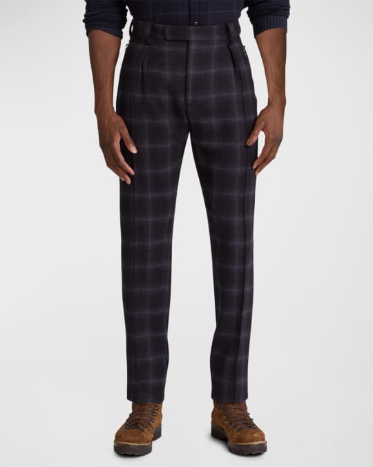 Ralph Lauren Purple Label Men s Chamonix Pleated Plaid Pants Neiman Marcus