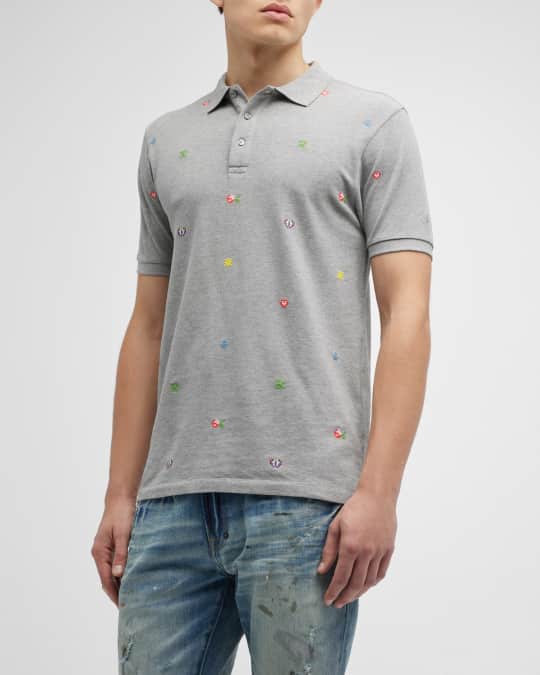 Kenzo Men s Pixel Embroidered Slim Polo Shirt Neiman Marcus