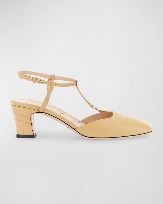 Marmont T Strap Leather Pumps