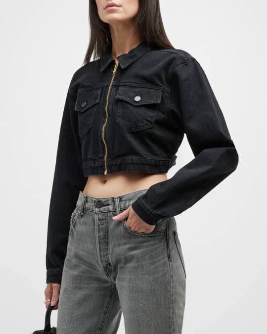 Cropped denim clearance jacket river island