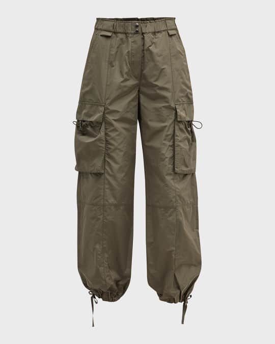 Taffeta Cargo Pants with Drawcord Patch Pockets 