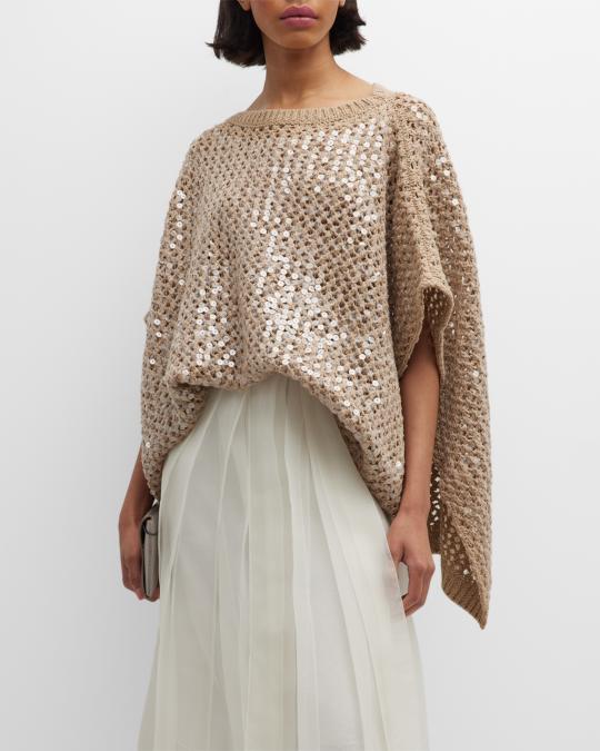 Pantalon Femme à Paillettes Brunello Cucinelli - Lin Et Laine, Taille 42/6, Neuf étiqueté