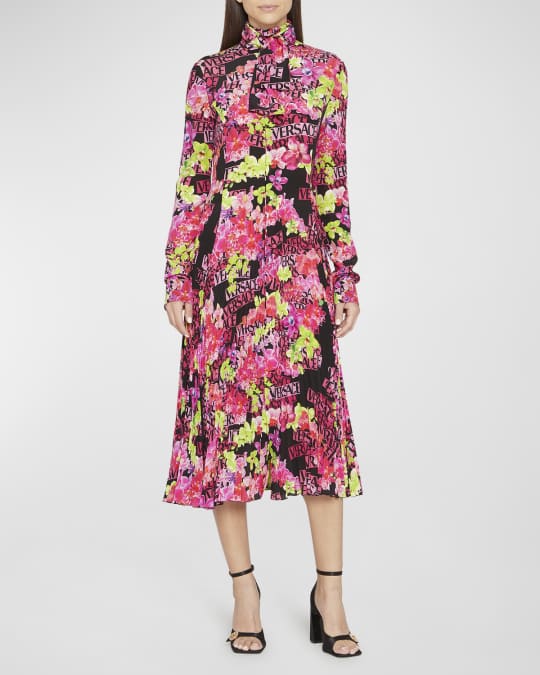 scarf print crêpe de chine fit & flare maxi dress Modern Fit A-Line Crepe de Chine Slip Maxi Dress main image 0